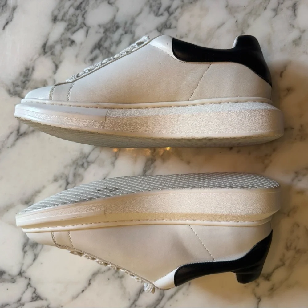 NWOT Steve Madden Gaines White/Black Faux Leather Platform Sneakers Women’s 11M